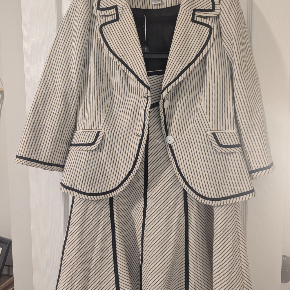 Striped Women's Jacket and Skirt Set